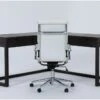 Pierce Espresso Corner Desk + Moby White High Back Office Chair 1 Pierce Espresso Corner Desk + Moby White High Back Office Chair -Modern Office Shop 309850 brown wood desk and chair set signature 01