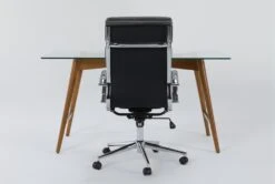 Alton Glass Desk+ Moby Grey High Back Rolling Office Chair