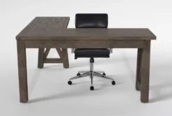 Jaxon Grey Corner Desk + Moby Black Low Back Rolling Office Chair -Modern Office Shop 309874 grey wood desk and chair set back 65