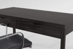 Pierce Espresso Computer Desk+ Moby Grey High Back Rolling Office Chair -Modern Office Shop 309875 brown wood desk and chair set detail 45