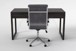 Pierce Espresso Computer Desk+ Moby Grey High Back Rolling Office Chair