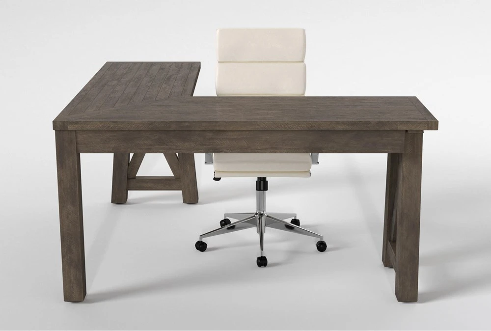 Jaxon Grey Corner Desk + Moby White High Back Rolling Office Chair 10 Jaxon Grey Corner Desk + Moby White High Back Rolling Office Chair - Image 8