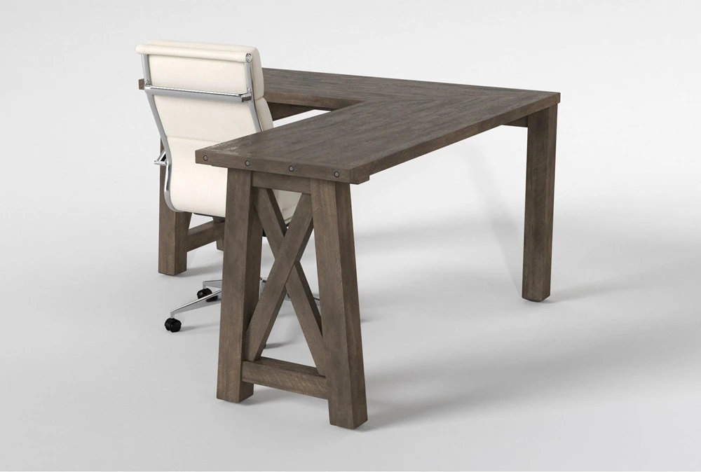 Jaxon Grey Corner Desk + Moby White High Back Rolling Office Chair 5 Jaxon Grey Corner Desk + Moby White High Back Rolling Office Chair - Image 3