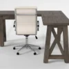 Jaxon Grey Corner Desk + Moby White High Back Rolling Office Chair -Modern Office Shop 309892 grey wood desk and chair set signature 01