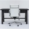 Jaxon Desk + Moby White High Back Rolling Office Chair -Modern Office Shop 309898 black wood desk and chair set signature 01