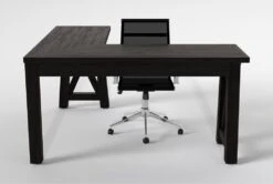 Jaxon Corner Desk + Wendell Office Chair -Modern Office Shop 309901 black wood desk and chair set back 65