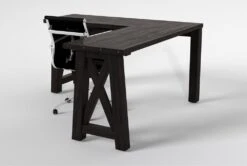 Jaxon Corner Desk + Wendell Office Chair -Modern Office Shop 309901 black wood desk and chair set side 19