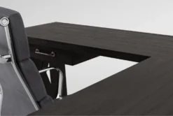 Jaxon Corner Desk+ Moby Grey High Back Rolling Office Chair -Modern Office Shop 309902 black wood desk and chair set detail 45