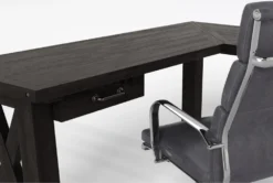 Jaxon Corner Desk+ Moby Grey High Back Rolling Office Chair -Modern Office Shop 309902 black wood desk and chair set detail 46