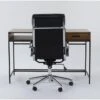 Hollis Writing Desk + Moby Black High Back Rolling Office Chair -Modern Office Shop 309907 brown wood desk and chair set signature 01