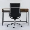 Hollis Writing Desk + Moby Grey High Back Rolling Office Chair -Modern Office Shop 309908 brown wood desk and chair set signature 01