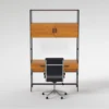 Hollis 49" Wall Desk + Moby Black High Back Rolling Office Chair -Modern Office Shop 309914 brown wood desk and chair set signature 01