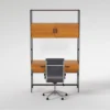 Hollis 49" Wall Desk + Moby Grey High Back Rolling Office Chair -Modern Office Shop 309915 brown wood desk and chair set signature 01