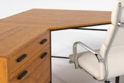 Hollis 3Pc Corner Desk + Moby White High Back Rolling Office Chair 16 Hollis 3Pc Corner Desk + Moby White High Back Rolling Office Chair -Modern Office Shop 309918 brown wood desk and chair set detail 46