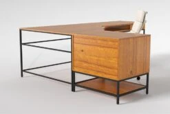 Hollis 3Pc Corner Desk + Moby White High Back Rolling Office Chair 13 Hollis 3Pc Corner Desk + Moby White High Back Rolling Office Chair -Modern Office Shop 309918 brown wood desk and chair set side 20