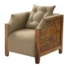 Carved Wood + Fabric Accent Chair With Pillow -Modern Office Shop 310088 signature 01
