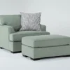 Merion 47" Chair/Ottoman Set 2 Merion 47" Chair/Ottoman Set -Modern Office Shop 311480 green fabric chair and ottoman set signature 01