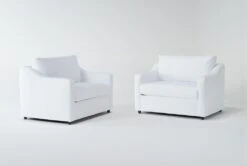Merion 50" Snow Accent Chair Set Of 2