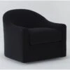 Merion 35" Velvet Black Accent Chair -Modern Office Shop 311551 black fabric accent chair signature 01