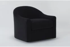Merion 35" Velvet Black Accent Chair