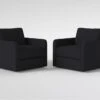 Aidan IV 32" Velvet Twist Swivel Accent Chair Set Of 2 1 Aidan IV 32" Velvet Twist Swivel Accent Chair Set Of 2 -Modern Office Shop 315272 black fabric accent chair signature 01