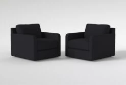 Aidan IV 32" Velvet Twist Swivel Accent Chair Set Of 2