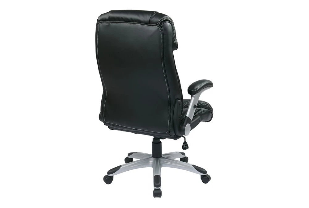 Hugo Black Faux Leather Executive Office Chair 4 Hugo Black Faux Leather Executive Office Chair - Image 2