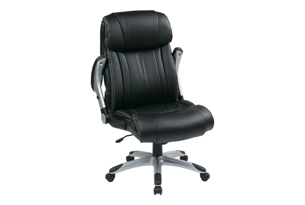 Hugo Black Faux Leather Executive Office Chair 5 Hugo Black Faux Leather Executive Office Chair - Image 3