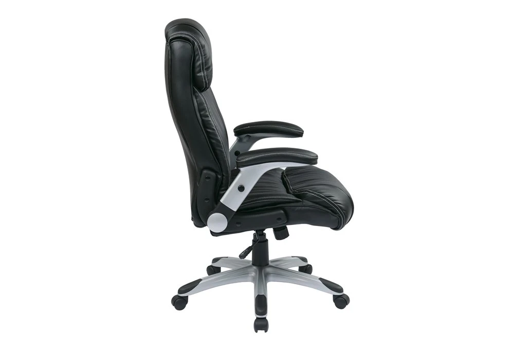 Hugo Black Faux Leather Executive Office Chair 6 Hugo Black Faux Leather Executive Office Chair - Image 4