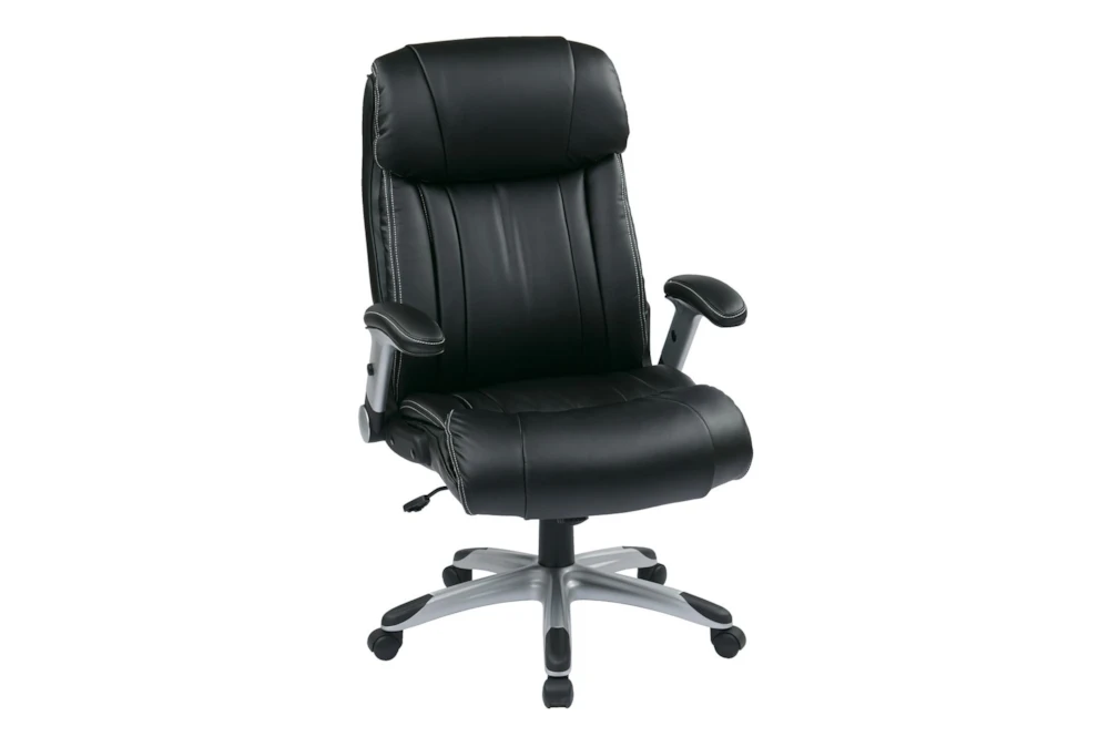 Hugo Black Faux Leather Executive Office Chair 3 Hugo Black Faux Leather Executive Office Chair
