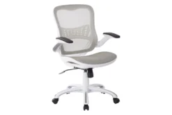 Caty White Mesh Office Chair With Wheels