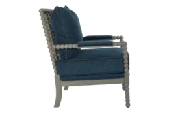 Abbott Azure Spindle Chair With Brushed Grey Base K/D -Modern Office Shop 316051 blue plywood accent chair detail 46