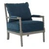 Abbott Azure Spindle Chair With Brushed Grey Base K/D -Modern Office Shop 316051 blue plywood accent chair signature 01