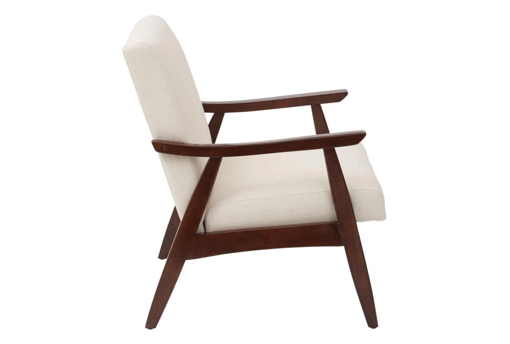 Davis Linen Chair With Medium Espresso Frame 4 Davis Linen Chair With Medium Espresso Frame - Image 2