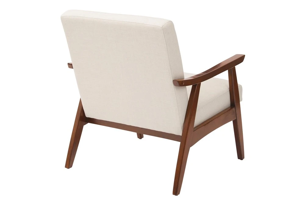 Davis Linen Chair With Medium Espresso Frame 5 Davis Linen Chair With Medium Espresso Frame - Image 3