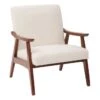 Davis Linen Chair With Medium Espresso Frame 2 Davis Linen Chair With Medium Espresso Frame -Modern Office Shop 316060 white plywood accent chair signature 01