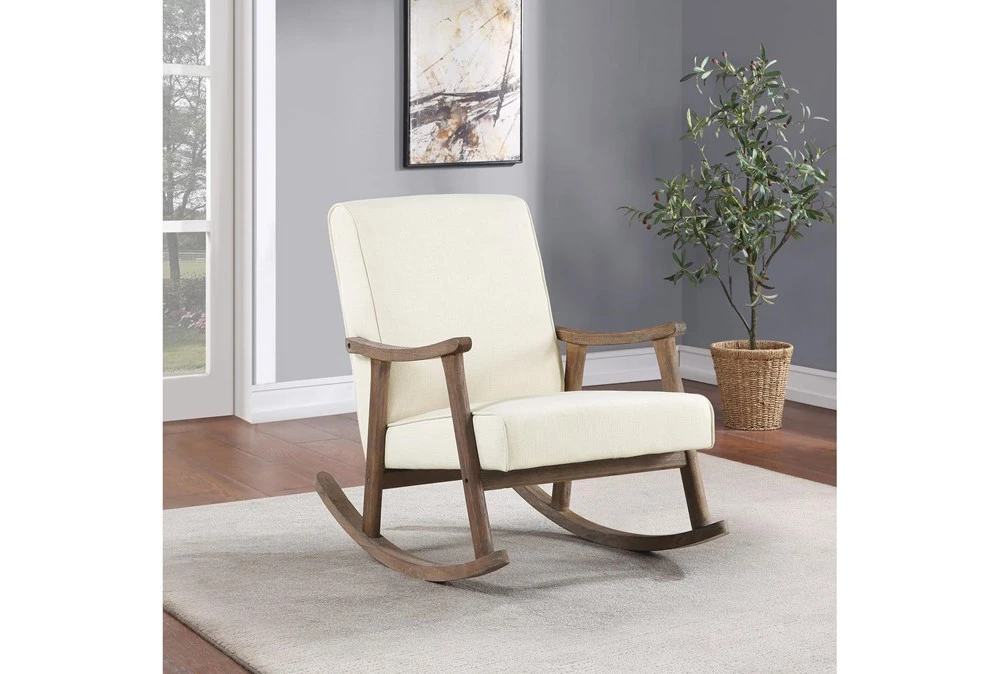 Gainsborough Linen Rocker With Brushed Brown Finish Frame 6 Gainsborough Linen Rocker With Brushed Brown Finish Frame - Image 4
