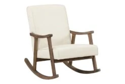 Gainsborough Linen Rocker With Brushed Brown Finish Frame