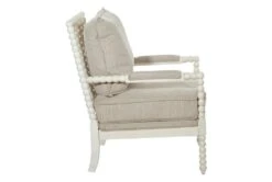Kaylee Linen Spindle Chair With Antique White Frame -Modern Office Shop 316081 white plywood accent chair detail 45