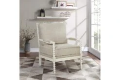 Kaylee Linen Spindle Chair With Antique White Frame -Modern Office Shop 316081 white plywood accent chair room 85