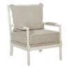 Kaylee Linen Spindle Chair With Antique White Frame -Modern Office Shop 316081 white plywood accent chair signature 01