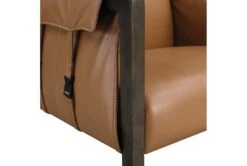 Senfield Camel Faux Leather Walnut Frame Accent Chair 10 Senfield Camel Faux Leather Walnut Frame Accent Chair -Modern Office Shop 316106 brown plywood accent chair detail 46