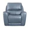 Hawkins Leather Power Glider Recliner With Power Headrest & USB -Modern Office Shop 316615 blue leather glider recliner signature 02