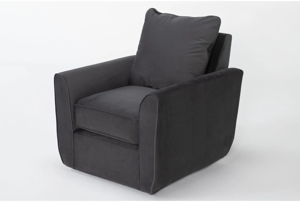 Delano Pearl 32" Velvet Swivel Accent Chair 6 Delano Pearl 32" Velvet Swivel Accent Chair - Image 4