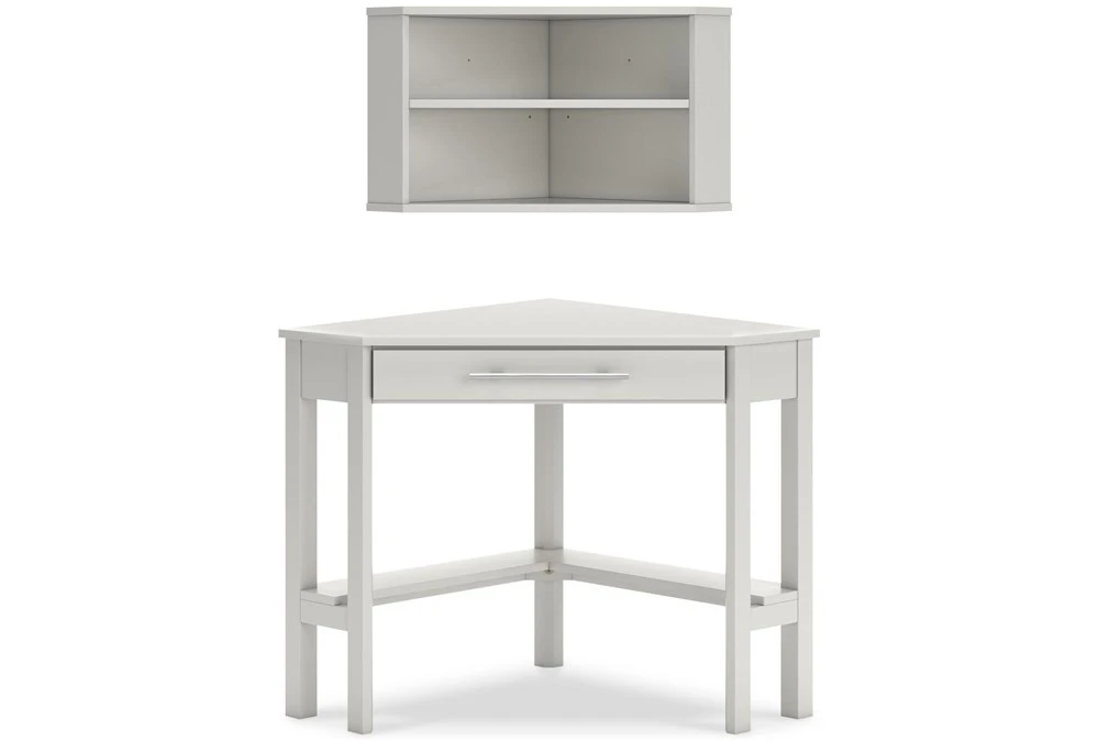 Highline White L-Shaped Desk And Wall Shelf 4 Highline White L-Shaped Desk And Wall Shelf - Image 2