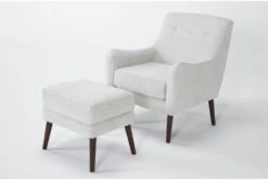 Kaycee Pumice Chair And Ottoman -Modern Office Shop 318611 grey fabric chair and ottoman set side 18