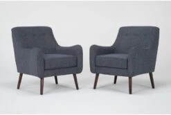 Kaycee Denim Accent Chairs, Set Of 2