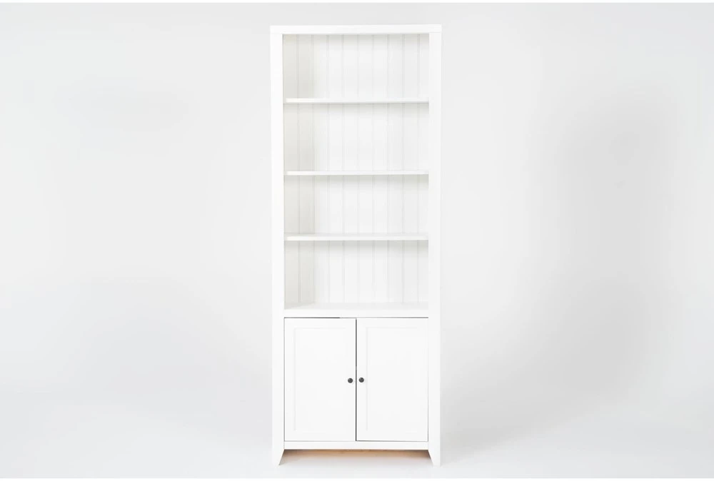 Westlawn 84" White Bookcase With Doors 3 Westlawn 84" White Bookcase With Doors
