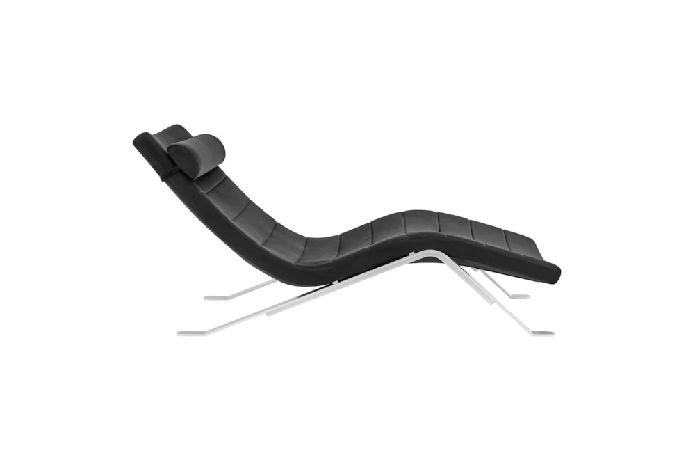 Tilda Black Velvet Chaise With Silver Base 4 Tilda Black Velvet Chaise With Silver Base - Image 2