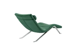 Tilda Green Velvet Chaise With Silver Base -Modern Office Shop 320645 green fabric chaise detail 45